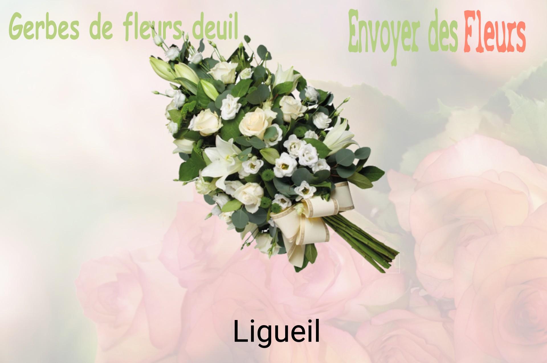 Gerbe de fleurs de deuil livrée à Ligueil